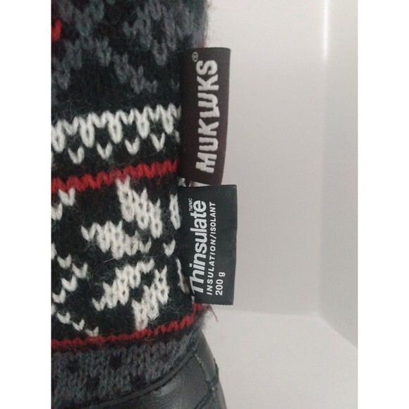 Mukluks Women's size 8 Black Winter Boots Lace Up Aztec Geometric Print Faux Fur - Picture 4 of 8